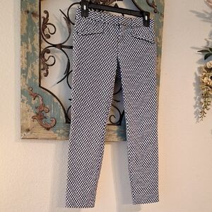 GAP Navy/White Geometric Cropped Pants. Excellent Condition NWOT Size 0